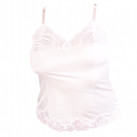 Vintage Lingerie White Lace And Polyester Camisole - Picture 1 of 3